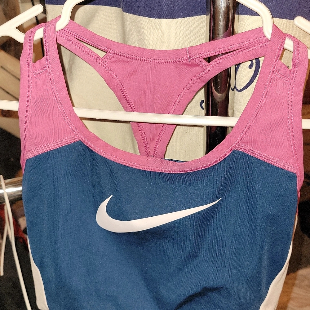 Nike Pink and Blue Performance Sports Bra